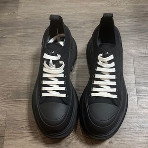 Alexander McQueen Black Sneakers with White Accents